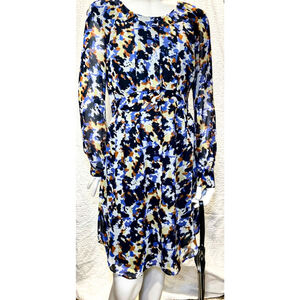 Abstract Print Button-Down Shirt Dress‎ Size M Excellent Condition